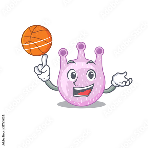 Gorgeous viridans streptococci mascot design style with basketball