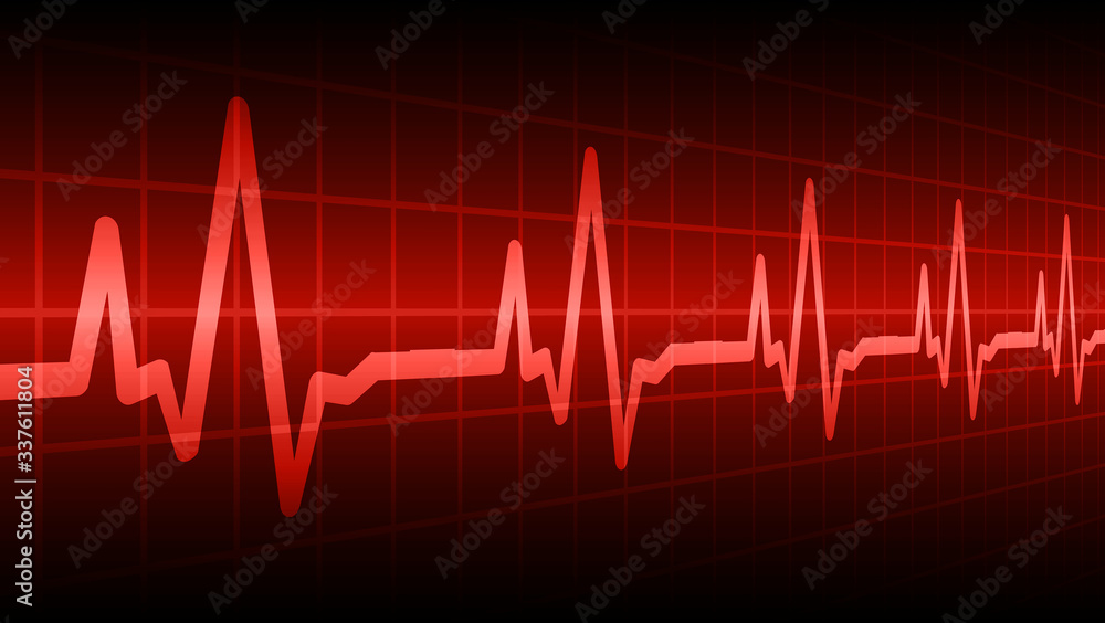 Heart pulse monitor with signal. Heart beat. ekg icon wave