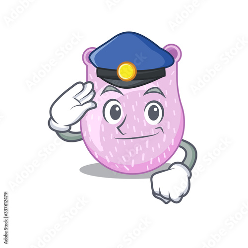 Police officer mascot design of viridans streptococci wearing a hat