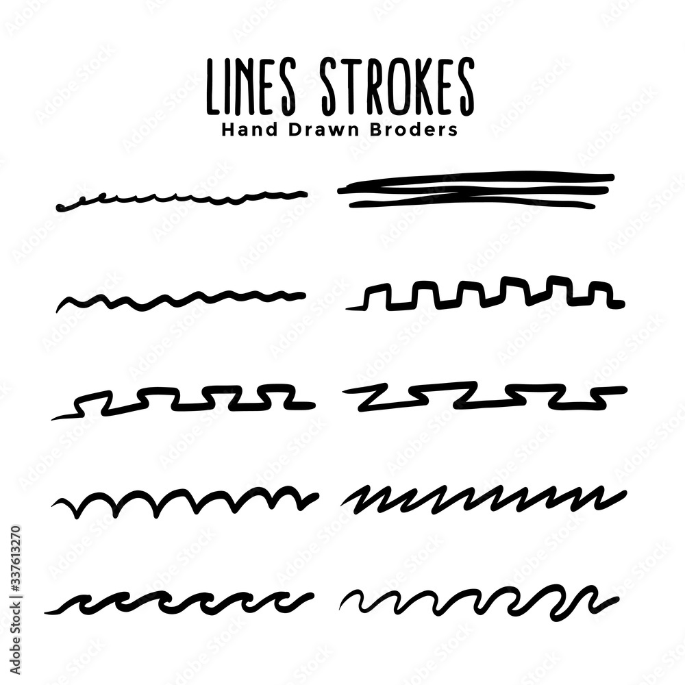 hand drawn line scribbles set in different styles