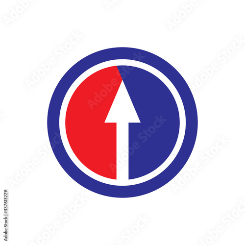 Circle with Up Arrow logo design vector