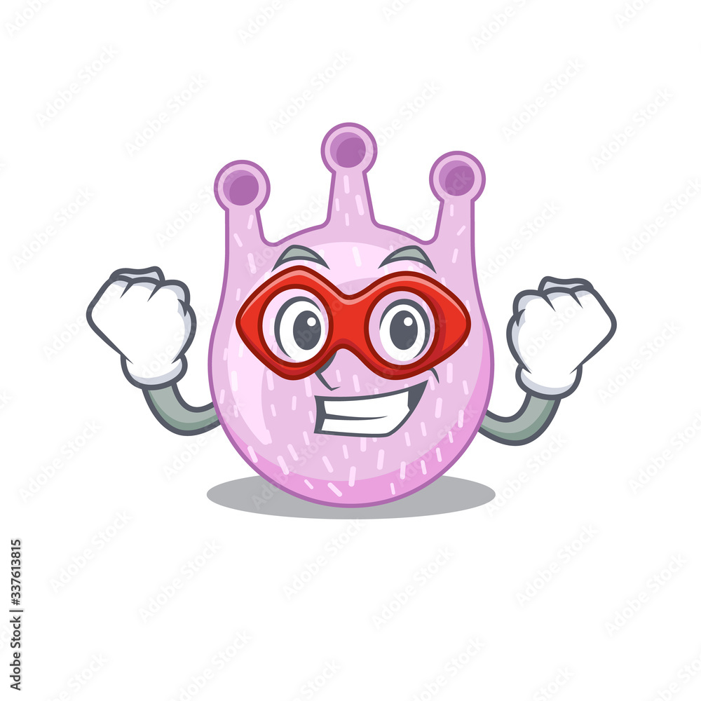Obraz premium A cartoon character of viridans streptococci performed as a Super hero