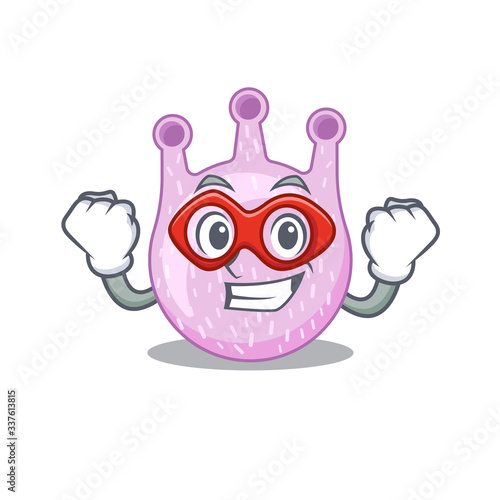 A cartoon character of viridans streptococci performed as a Super hero