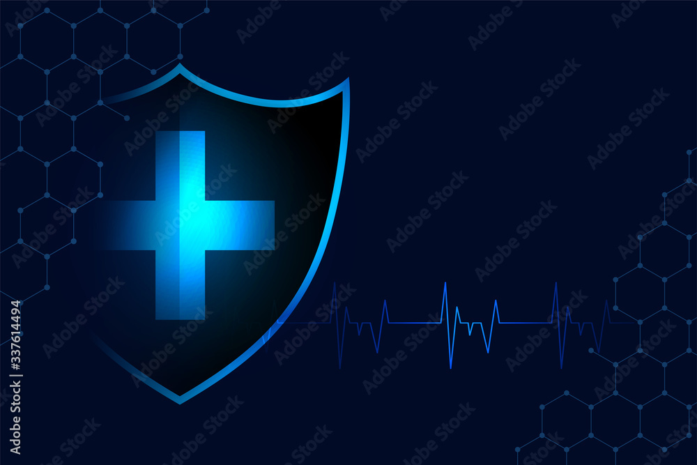 Obraz premium medical protection shield background with text space