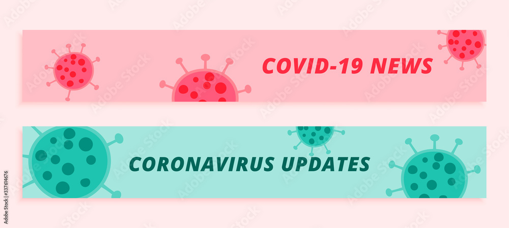 flat style coronavirus covid19 banner for news and updates