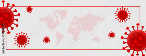 coronavirus global spread banner with text space