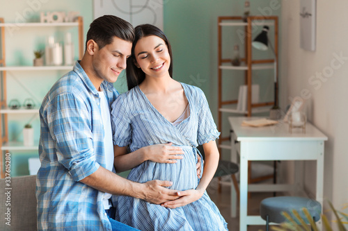 Portrait of happy pregnant ...