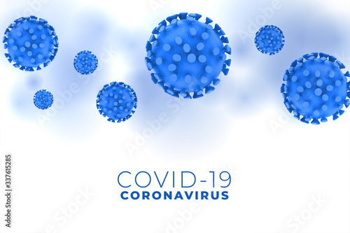 3d covid19 coronavirus spread blue virus background design