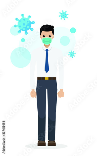 man with face mask isolated icon vector illustration design