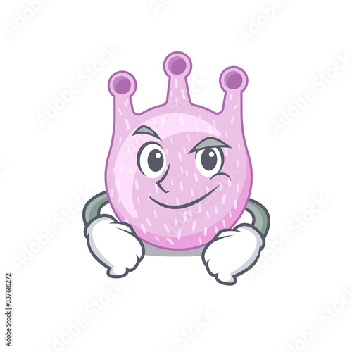 A mascot design of viridans streptococci having confident gesture