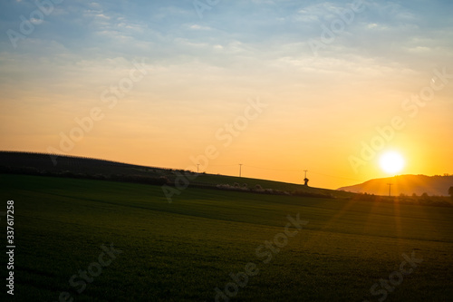 sunrise over the field