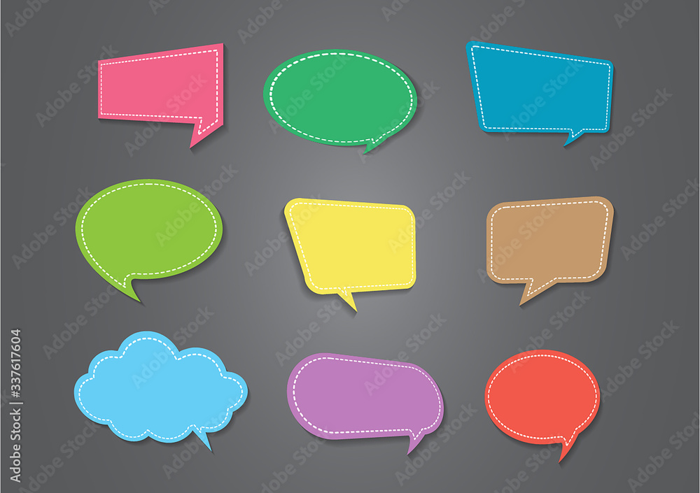 speech bubble cut paper design template. Vector speech bubble cut paper design template. Vector