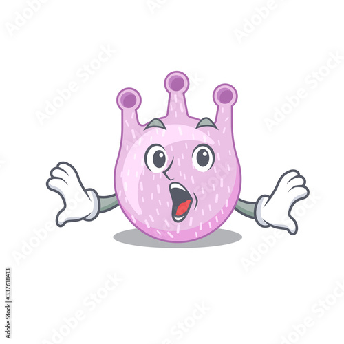 Cartoon design style of viridans streptococci has a surprised gesture