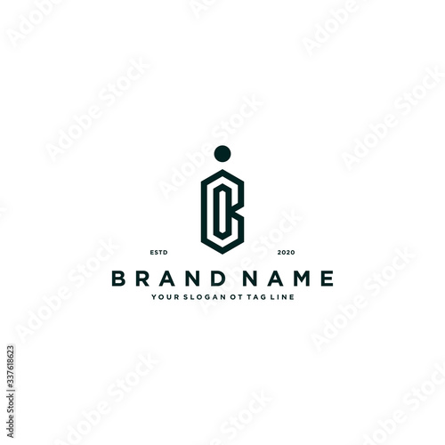letter CI logo design vector
