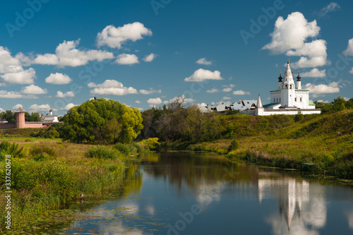 ANCIENT RUSSIAN CHURCH SHOT IN SUMMER DAY, SUZDAL