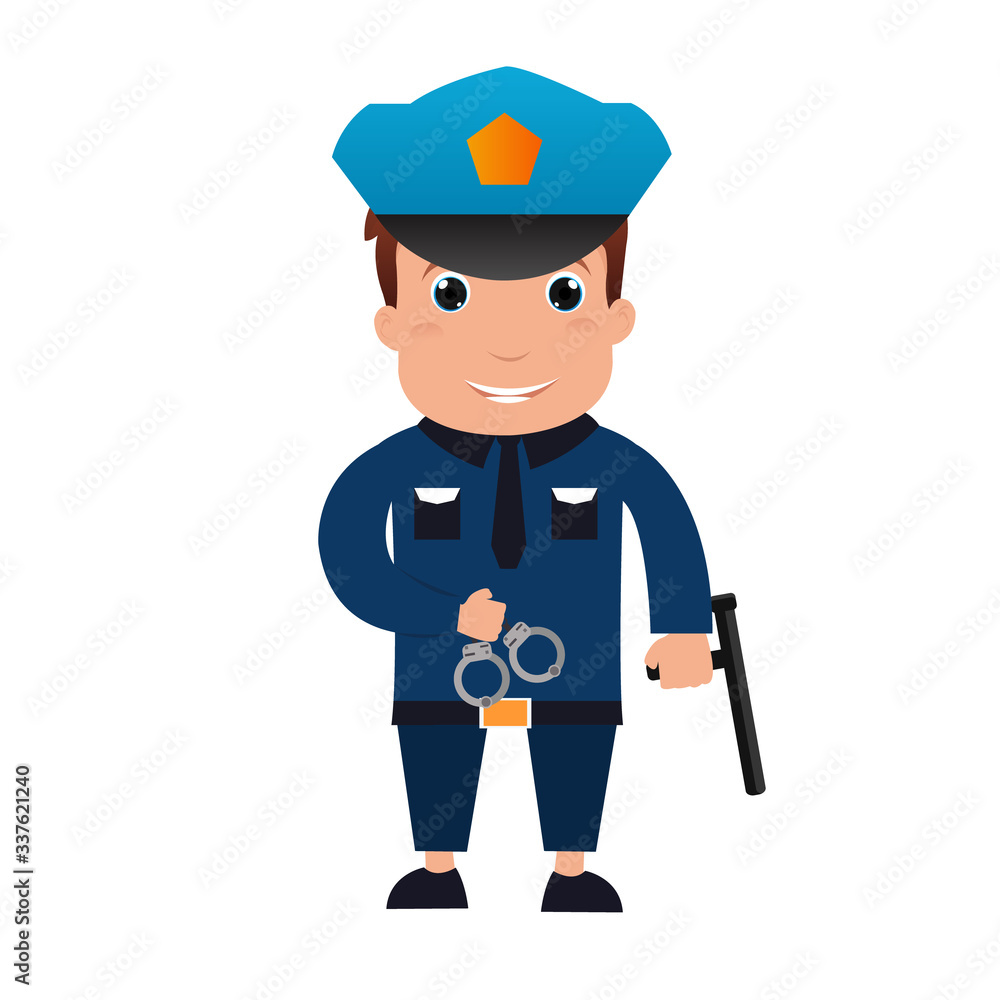 vector illustration of a Police man