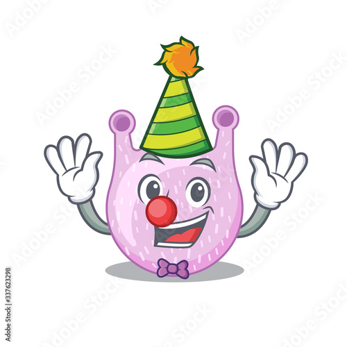 cartoon character design concept of cute clown viridans streptococci © kongvector