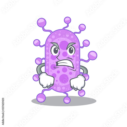 Mascot design concept of mycobacterium with angry face