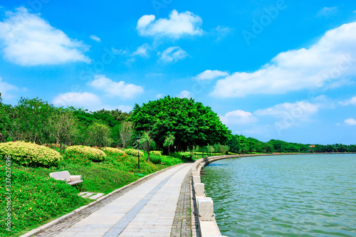 Lakeside Park Landscape. West Lake, Quanzhou, China.