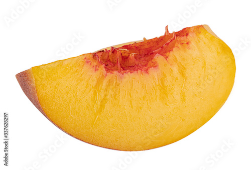 Peach on white background