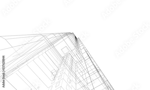Vector wire-frame model of a multi-storey building