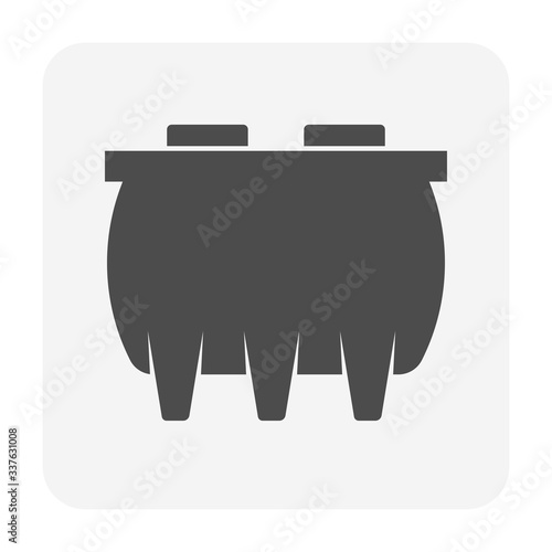 Septic tank vector icon. That sanitation equipment part of drainage system for installation or construction in underground for sewage or wastewater treatment by bacteria for home toilet and bathroom.