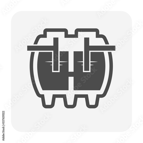 Septic tank vector icon. That sanitation equipment part of drainage system for installation or construction in underground for sewage or wastewater treatment by bacteria for home toilet and bathroom.