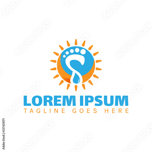 new podiatric care foot print logo design vector icon illustration template