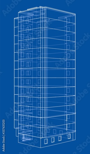 Vector wire-frame model of a multi-storey building