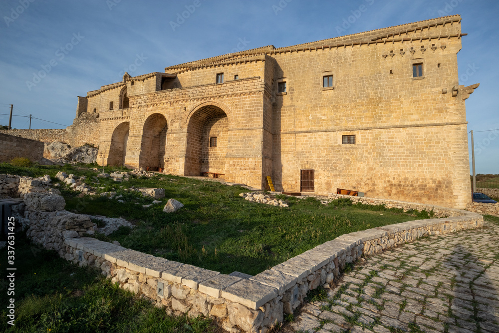 the Masseria Jesce, an ancient farm, built along the ancient Appian way in Altamura, Apulia (Puglia), Italy