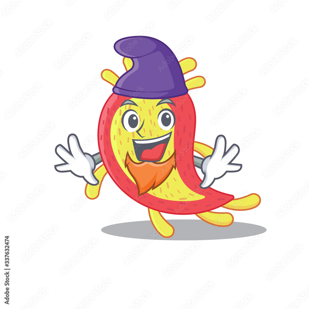 Fototapeta premium Cute picture of azorhizobium caulinodans in Elf cartoon design