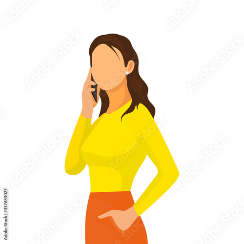 Young Woman Talking Using A Smartphone