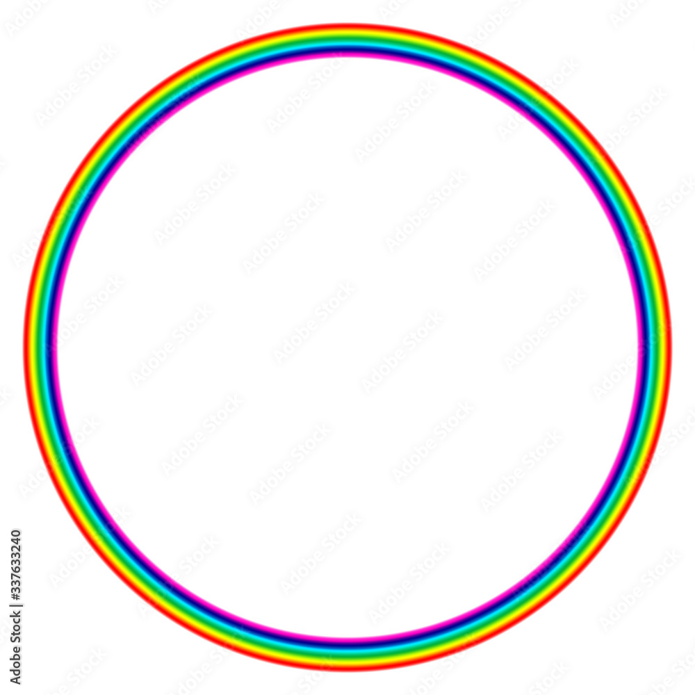 Ein bunter Regenbogen bildet einen Kreis vor schwarzem Hintergrund. Ein bunter Regenbogen bildet einen Kreis vor schwarzem Hintergrund.