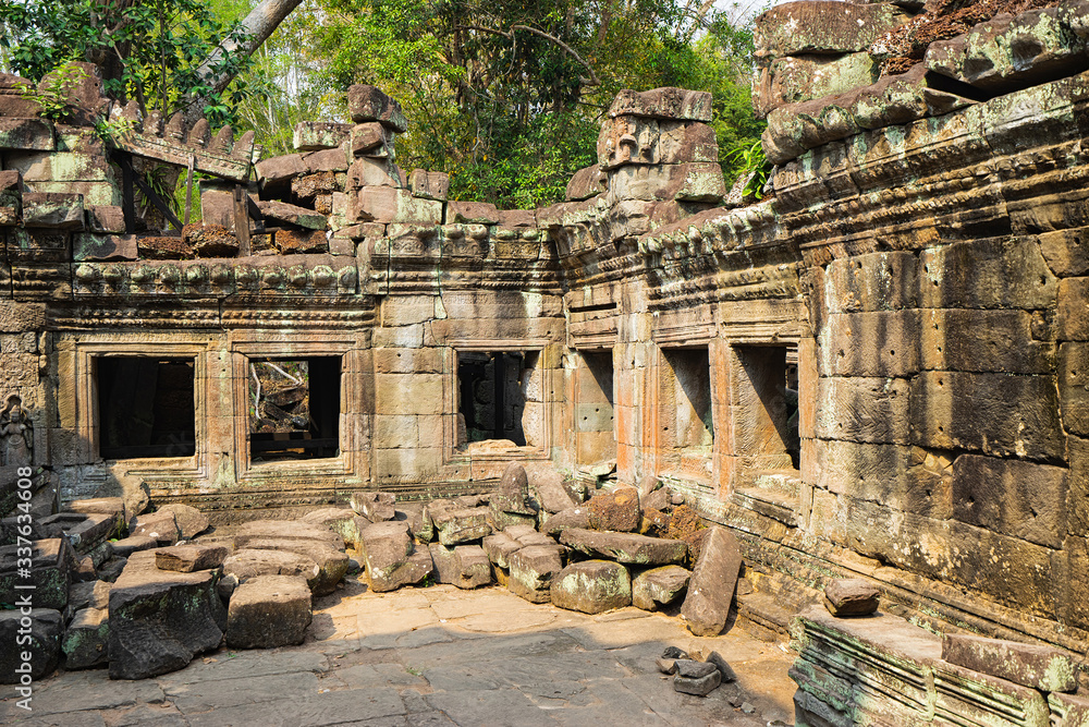 Ancient ruins. Ta Prohm Temple, Siem Reap, Cambodia.