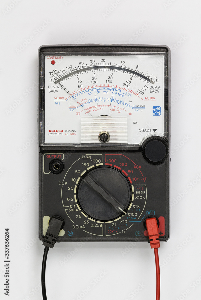 Micro ohmmeter on a white background that helps measure current Micro ohmmeter on a white background that helps measure current