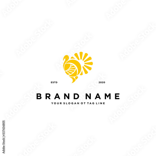 turkey bird logo design vector