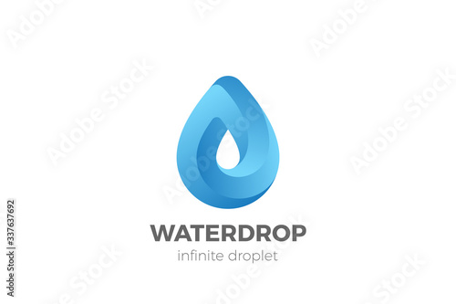 Water Droplet Drop Logo design vector template. Natural Mineral Aqua Drink Oil Liquid Energy Logotype concept icon.