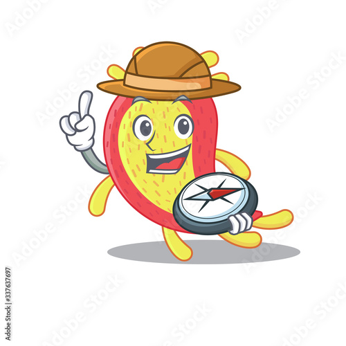 mascot design concept of azorhizobium caulinodans explorer with a compass photo