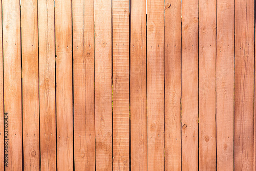 Texture of old painted boards. Wooden fence.
