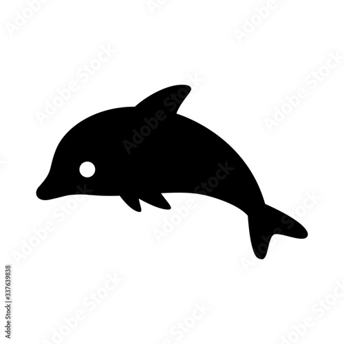 dolphin fish vector icon shark logo symbol sign character cartoon whale illustration design