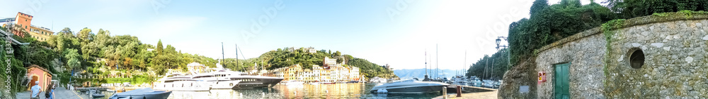 Beautiful bay with yachts in Portofino, Liguria, Italy