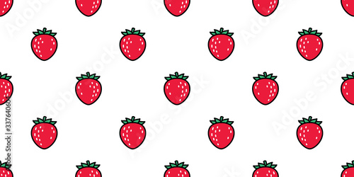 strawberry seamless pattern vector fruit cartoon scarf isolated repeat background tile wallpaper illustration doodle textile design