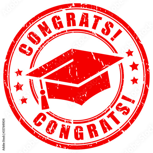Grunge stamp graduation congratulations