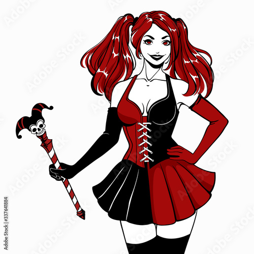 image of a beautiful joker girl