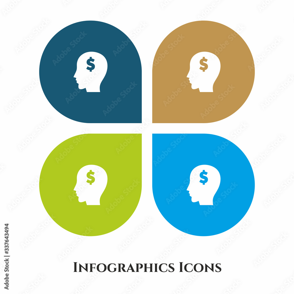Idea Head Vector Illustration icon for all purpose. Isolated on 4 different backgrounds. Idea Head Vector Illustration icon for all purpose. Isolated on 4 different backgrounds.