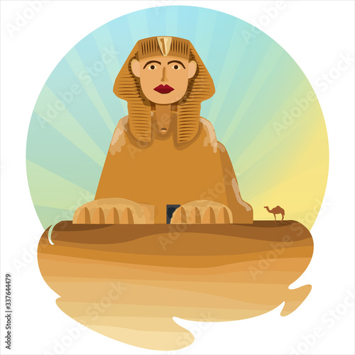old egyptian sphinx monument illustration