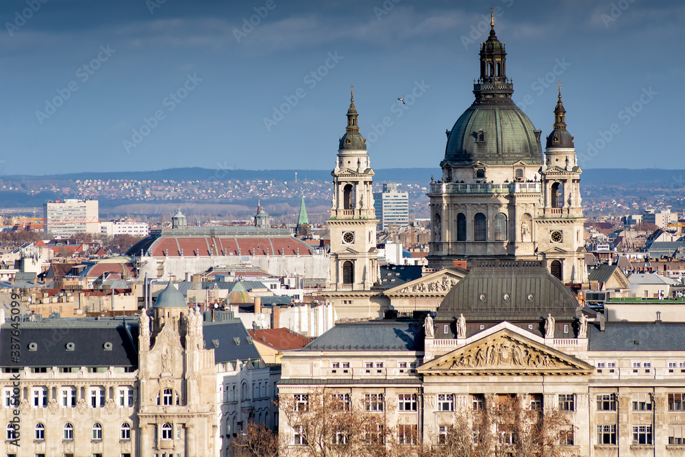 Obraz premium Budapest cityscape as seen from Gellert Hill. Hungary