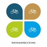 Bicycle Vector Illustration icon for all purpose. Isolated on 4 different backgrounds.