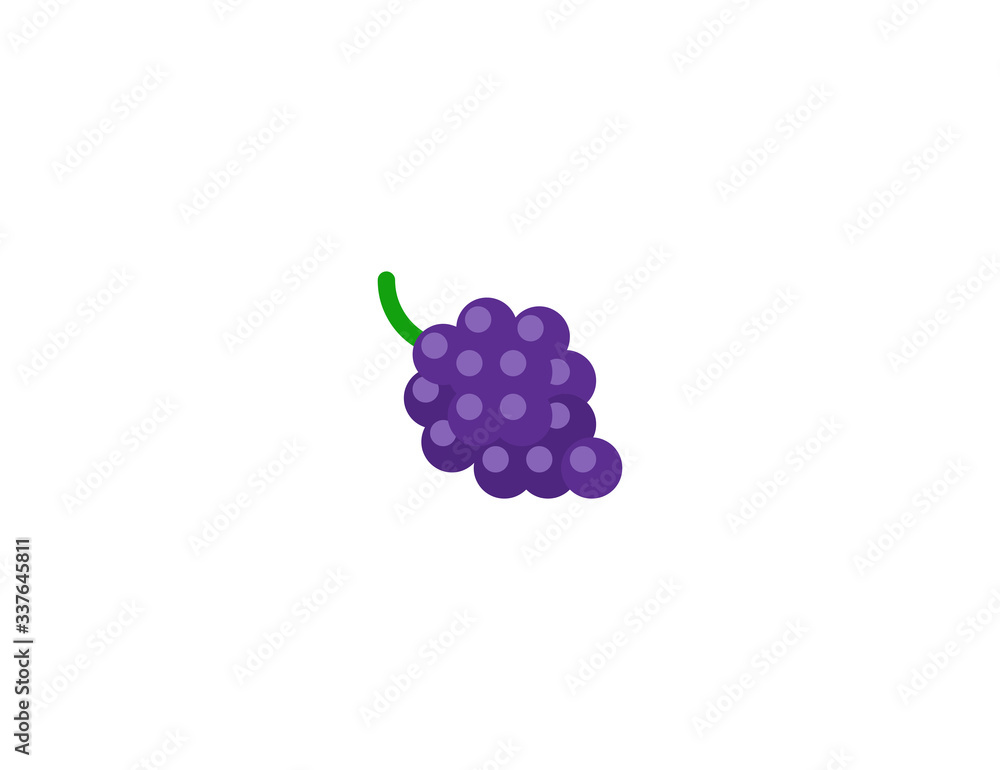 Grape vector flat icon. Isolated berry fruit wine grape emoji