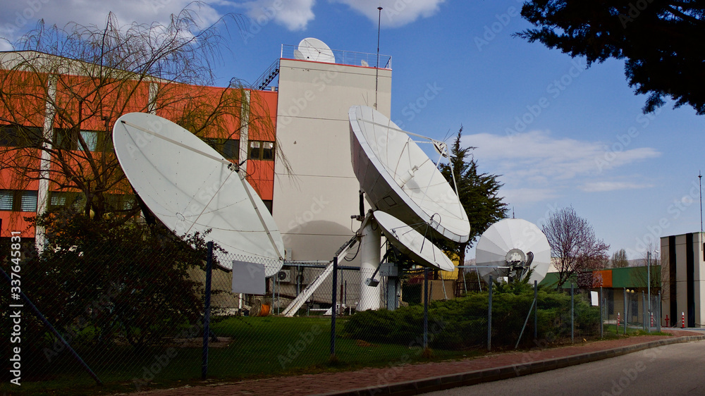 Great satellite dish. TV and radio broadcast antenna.